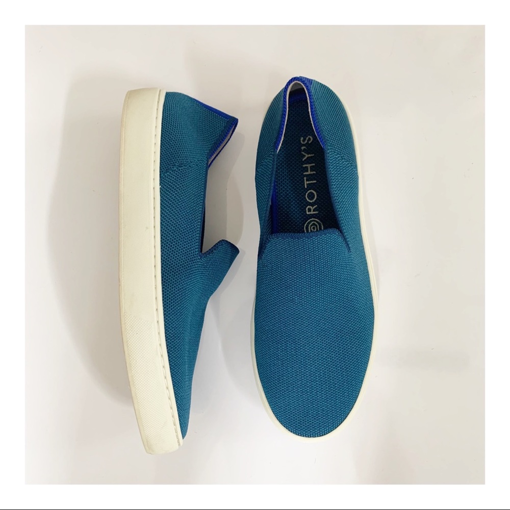 Rothy’s Sneaker Teal Slip-on Washable Shoe